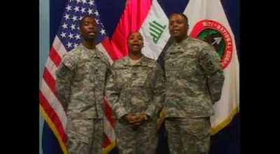 Soliders Sing National Anthem