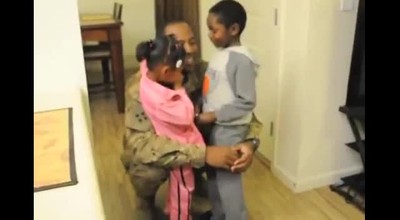 Soldier Video Chats With Kids, Then Surprises Them!