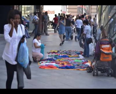 In the street