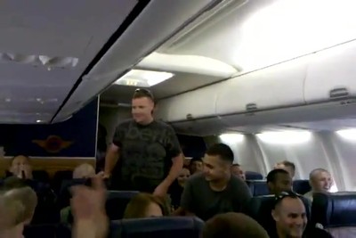 A U.S. Marine Sings 'Home' by Michael Buble on a Plane - SO TOUCHING!