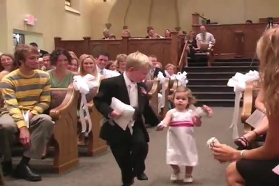 Flower Girl Makes an Unforgettable Entrance :)