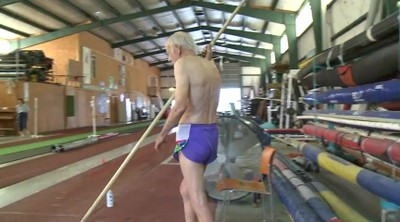 AMAZING 90 Year-Old Man Pole Vaults!