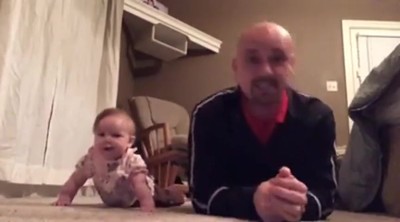 Adorable Baby and Awesome Dad Share their Hilarious Workout Routine--So Cute!