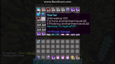 Minecraft 1.8 HydraPVP vault chest showoff!