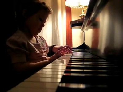 Amazing! Toddler Elora playing her original composition, 'Sad crying Unicorn'