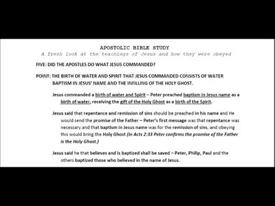 Apostolic Bible Study Section 5 of 7