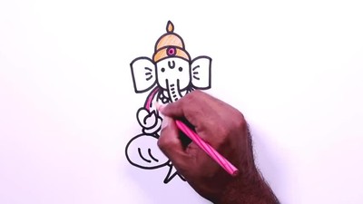 Ganpati Drawing for Kids - Ganesh Drawing Step by Step