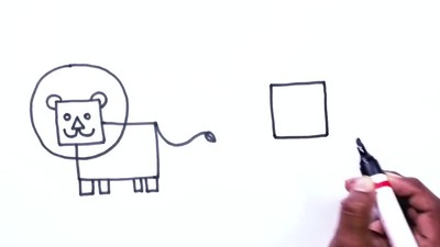 Animal Drawings - Lion Drawing for Kids