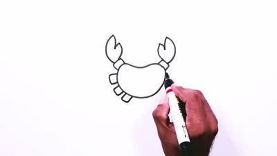 Crab Drawing - Animal Drawings for Kids