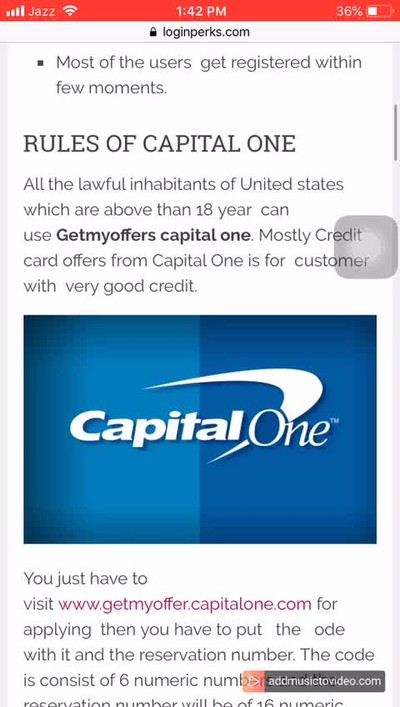 Getmyoffers Capital one at CapitalOne.com