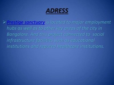 Prestige Sanctuary Premium Project By Prestige Groups in Bangalore