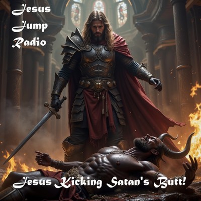 Jesus Kicking Satan's Butt