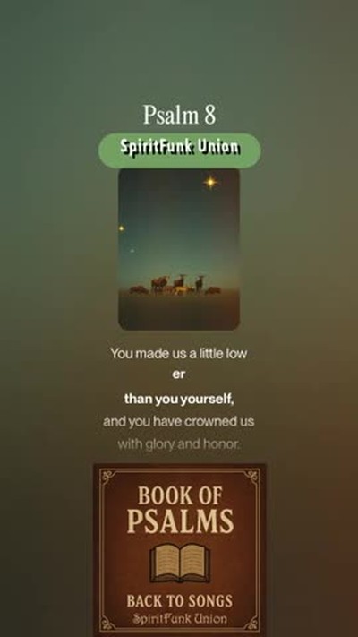 Book of Psalms Back to Songs: Psalm 8  - The Wonderful Name of the Lord