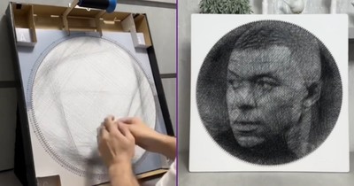 Artist Creates Kylian Mbappe In Thread