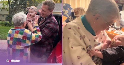 Touching First Meeting Between 103-Year-Old Woman And Great-Grandchild