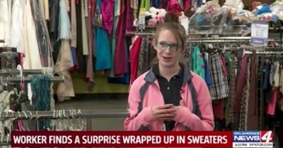 Worker Searches Sweater Accidentally Donated to Goodwill And Finds $42,000 Cash Inside