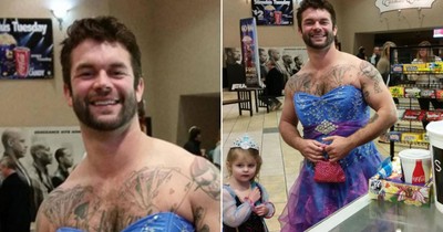 Uncle Wears Costume To The Movies To Match His Niece