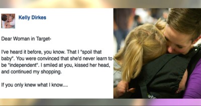 Mom's Reply For Stranger At Target Who Says She's Spoiling Her Baby