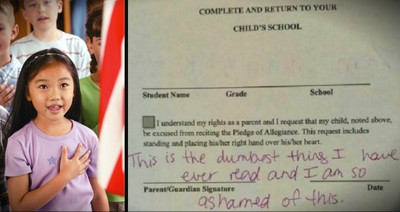 Uncle Is Furious Over School's ‘Pledge Of Allegiance Request’ Form