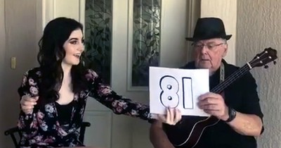 Teenager Joins 81-Year-Old Grandpa For Duet Of 'Somewhere Over The Rainbow'
