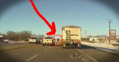 Police Officer Jumps Onto A Moving Truck To Save The Driver