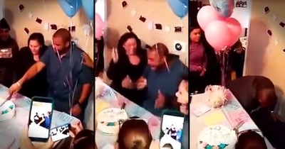 Gender Reveal Surprise Shocks Dad