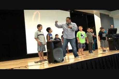 Backpack giveaway.Kids
