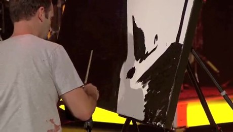 Artist paints Jesus upside-down fast