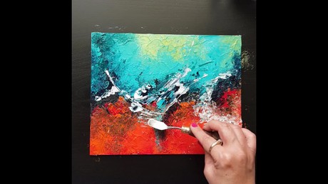 Acrylic Abstract Painting easy for Beginners using Gesso, Tissue Paper & Knife - Sonil Arts