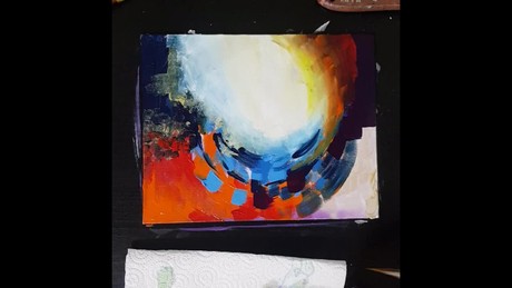 Acrylic Abstract Painting easy for beginners | Gesso, Knife & Brush Acrylic Painting - Sonil Arts