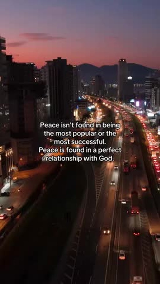 Peace is found in a perfect relationship with God.