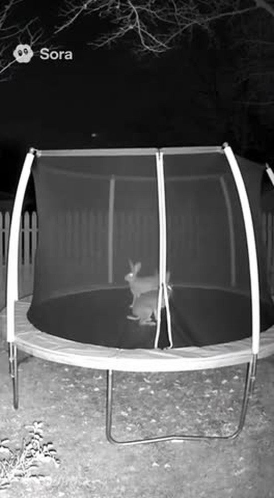 Rabbits on a trampoline!