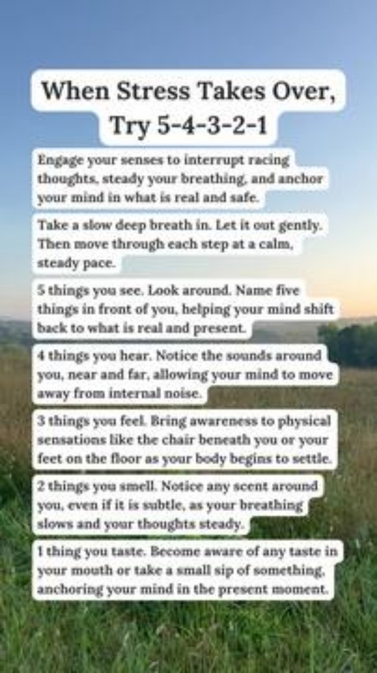 When Stress Takes over, Try 5-4-3-2-1