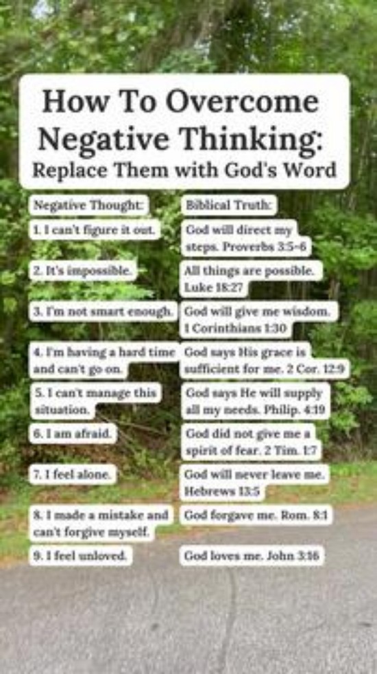 How To Overcome Negative Thinking: Replace them with God's Word