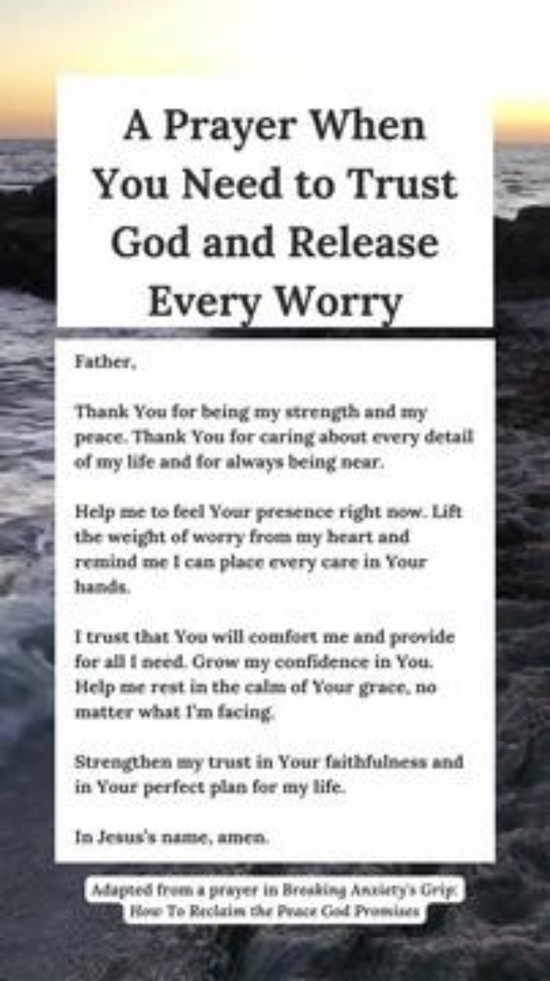 A Prayer When You Need to Trust God and Release Every Worry