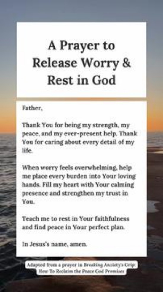 A Prayer to Release Worry and Rest in God