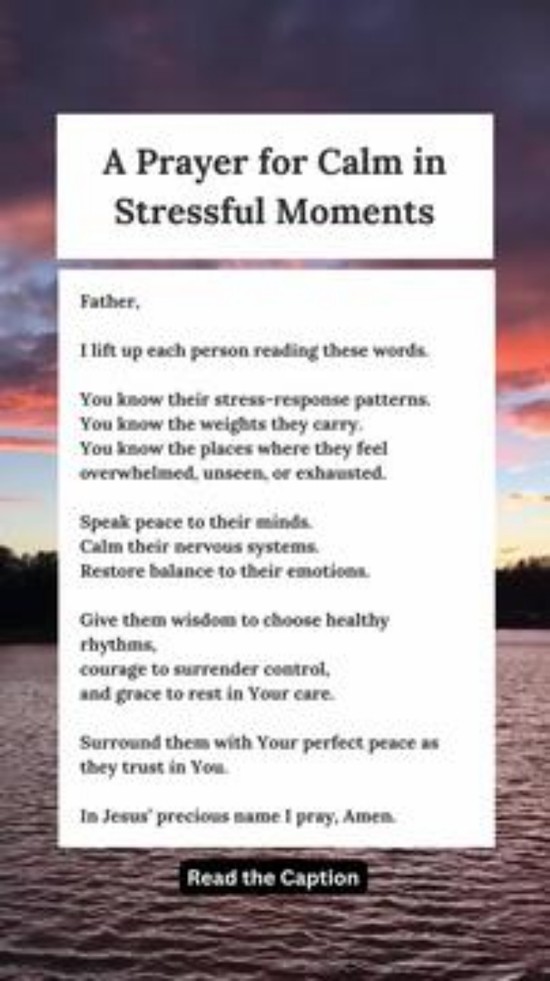 A Prayer for Calm in Stressful Moments