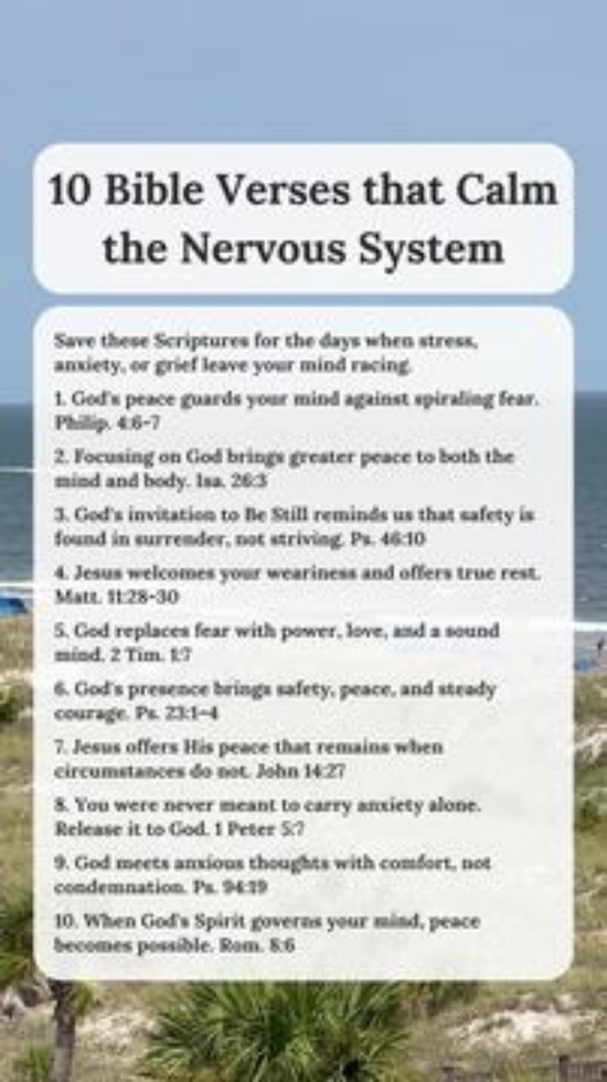 10 Bible Verses that Calm the Nervous System