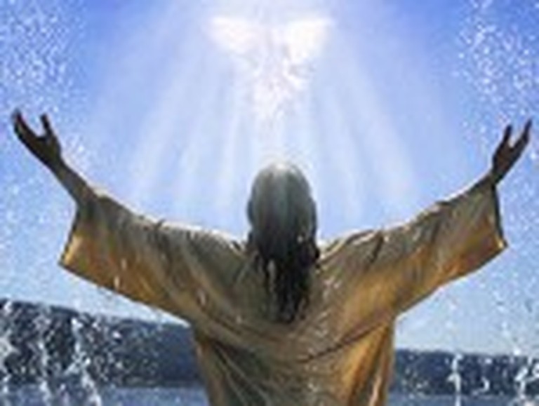 Jesus in the Water with Open Arms