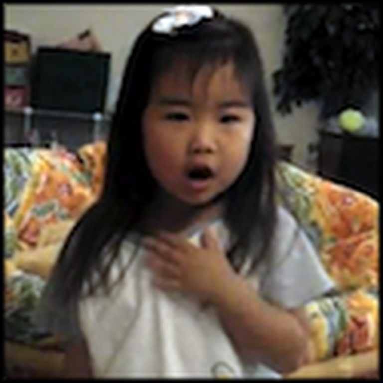 Adorable 3 Year Old Girl Sings Old Rugged Cross