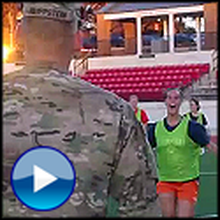 Soldier Father Surprises his Daughter at Soccer Practice