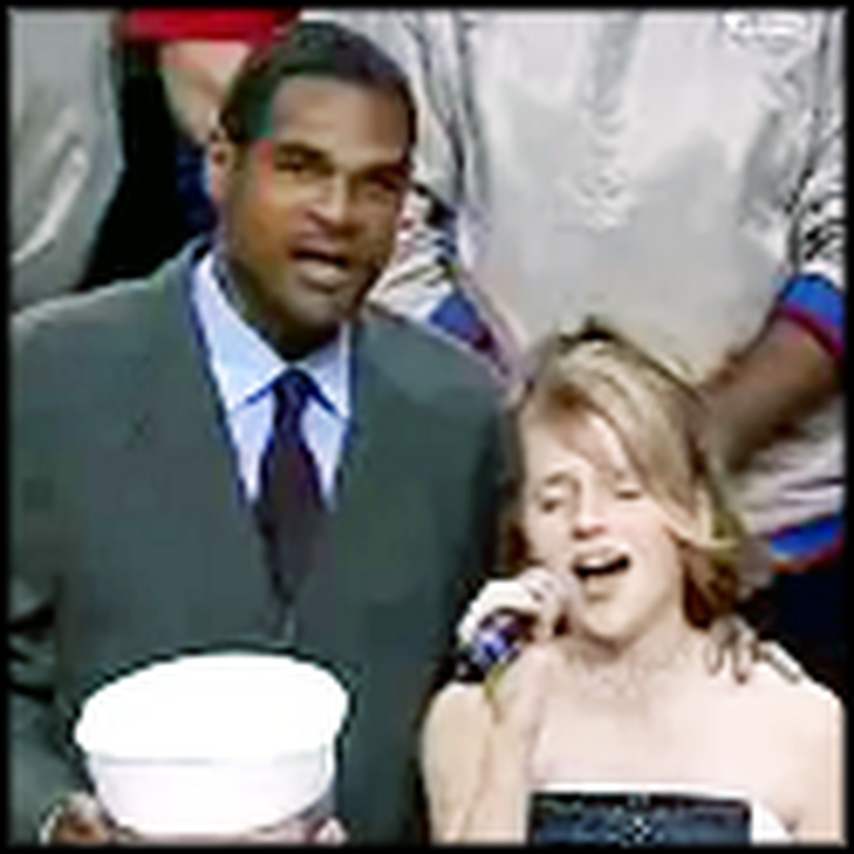 Mo Cheeks Helps a Girl Who has Trouble with the National Anthem