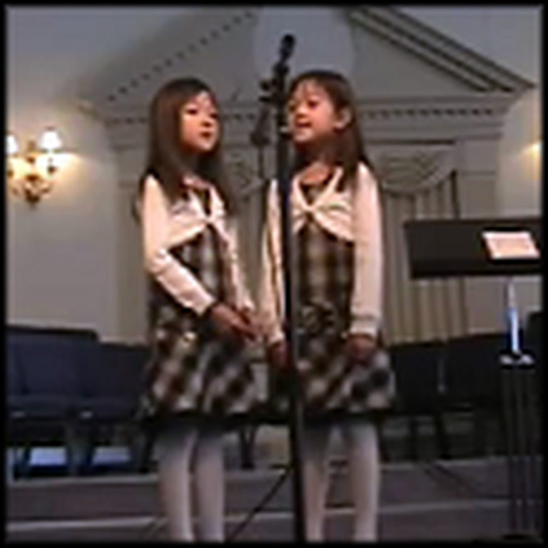 7 Year Old Twins Sing Amazing Grace with Awesome Harmony