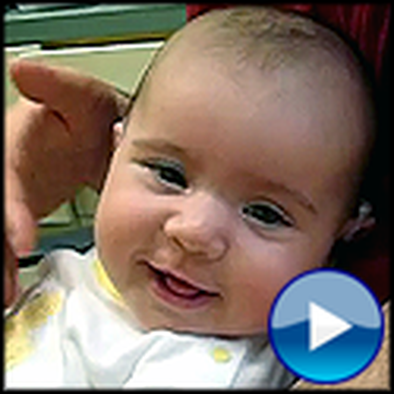Deaf Baby Hears her Daddy's Voice for the First Time