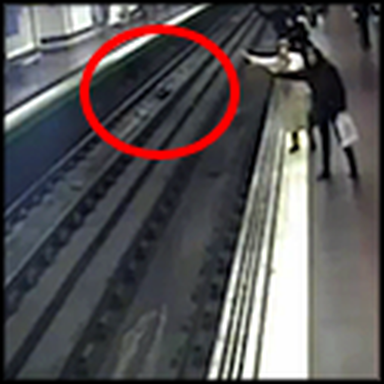 Good Samaritan Saves a Man Who Falls on Train Tracks