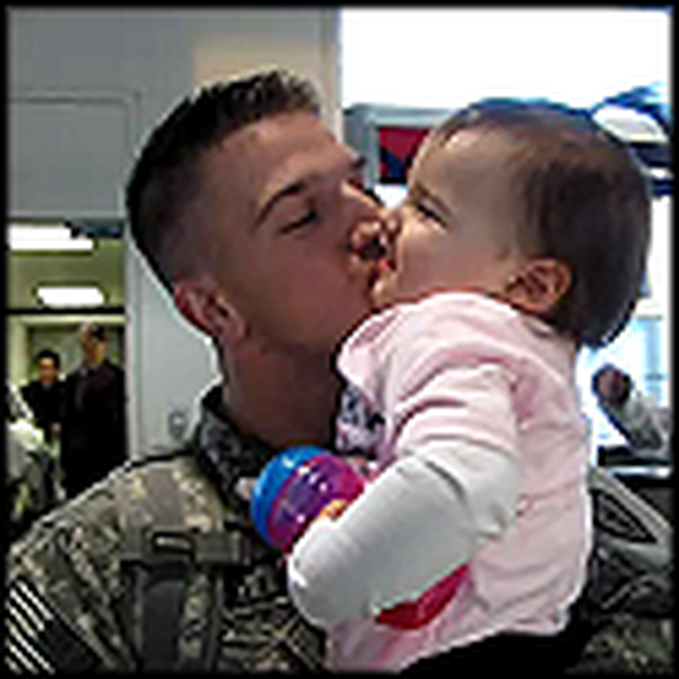 Soldier on Leave Reunites with his Cute Daughter