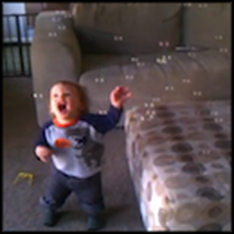 Happy Little Boy Sees Bubbles for the First Time
