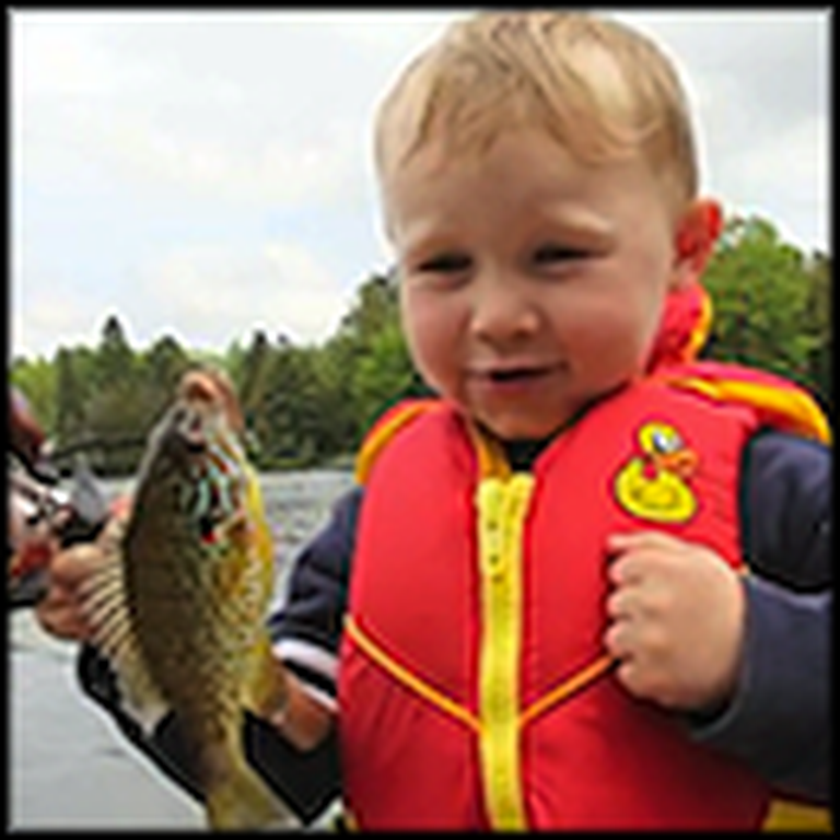 Little Boy's Adorable Reaction to Catching his First Fish