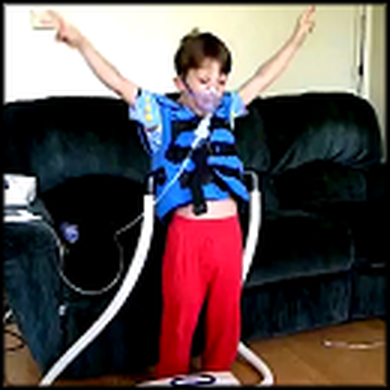 Boy Hooked Up to Breathing Tubes Dances his Heart Out