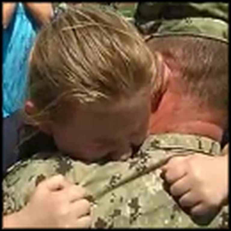 Little Girl Cries So Hard Over Daddy Coming Home